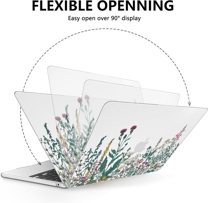 AKIT Compatible with MacBook Air 13 inch Case 2026 2025 2024-2022 M4 M3 M2 A3240 A3113 A2681, Pattern Hard Shell Laptop Case+Screen Protector+Keyboard Cover for MacBook Air 13.6 inch, ChrysFlowers - Image 5